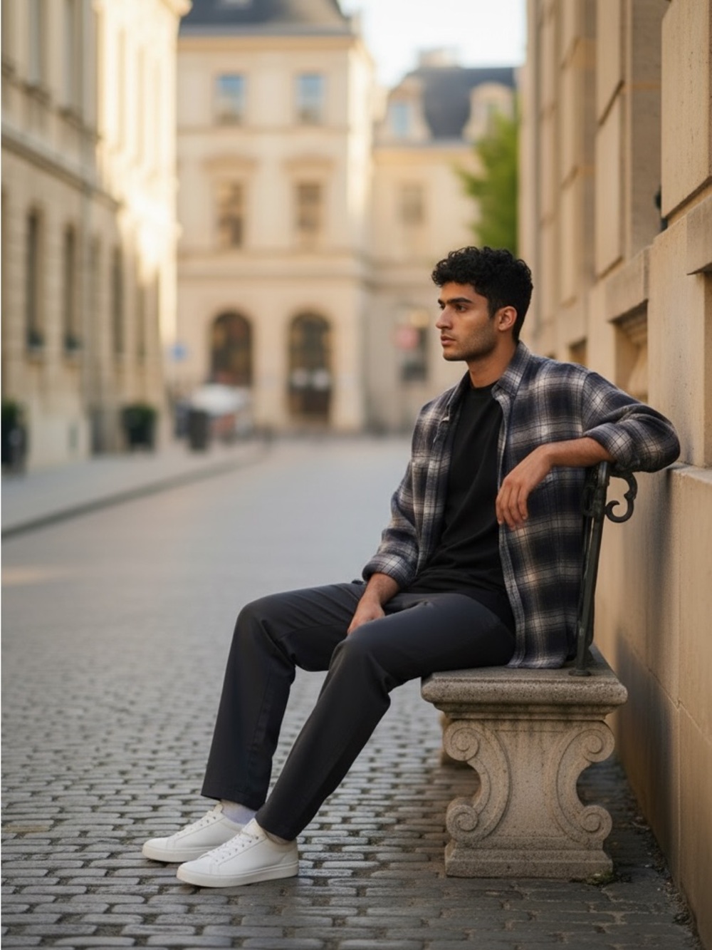 Northwest Men's Black and Gray Plaid Button-Down Shirt *it is a lighter gray